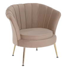 Křeslo ve stylu Art-deco, béžová Velvet látka/gold chrom-zlatý, NOBLIN NEW Křeslo ve stylu Art-deco, béžová Velvet látka/gold chrom-zlatý, NOBLIN NEW