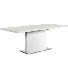 Rozkládací jídelní stůl, bílá vysoký lesk HG, 160-200x90 cm, KORINTOS Rozkládací jídelní stůl, bílá vysoký lesk HG, 160-200x90 cm, KORINTOS