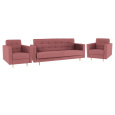 Celočalouněná sestava 3+1+1, látka starorůžová, AMEDIA