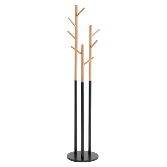 Věšák, černá/přírodní, TAVEL