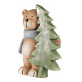 Medvěd se stromkem - keramická dekorace