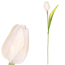 Tulipán plastový - řezaná květina, sv. krémová, cena za 1 ks