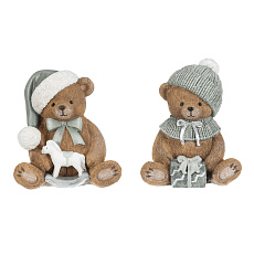 Medvěd s čepicí - polyresinová figurka, mix 2 druhů, cena za 1 ks Medvěd s čepicí - polyresinová figurka, mix 2 druhů, cena za 1 ks