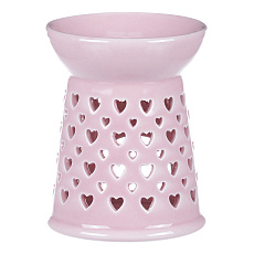 Aromalampa - porcelánová, se srdíčky, barva růžová