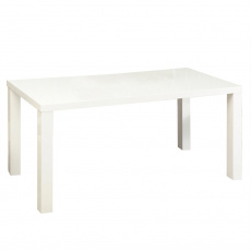 Jídelní stůl, bílá vysoký lesk HG, 160x80 cm, ASPER NEW TYP 4