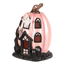 Domeček dýňový - polyresin, pro Halloween, LED osvětlení Domeček dýňový - polyresin, pro Halloween, LED osvětlení