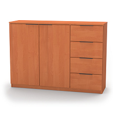 NÁBYTEK MIKULÍK s.r.o. VARIO 5 - komoda, 100 až 130cm × 86,5 × 40,5cm Šířka: 120cm, Dekor: olše, Úchytka: Černá