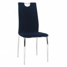 Jídelní židle, modrá Velvet látka / chrom, OLIVA NEW Jídelní židle, modrá Velvet látka / chrom, OLIVA NEW
