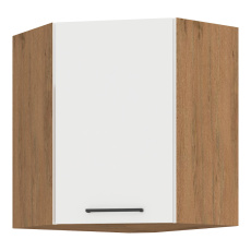 Horní rohová skříňka, bílá extra vysoký lesk HG/dub lancelot, VEGA 58x58 GN-72 1F Horní rohová skříňka, bílá extra vysoký lesk HG/dub lancelot, VEGA 58x58 GN-72 1F