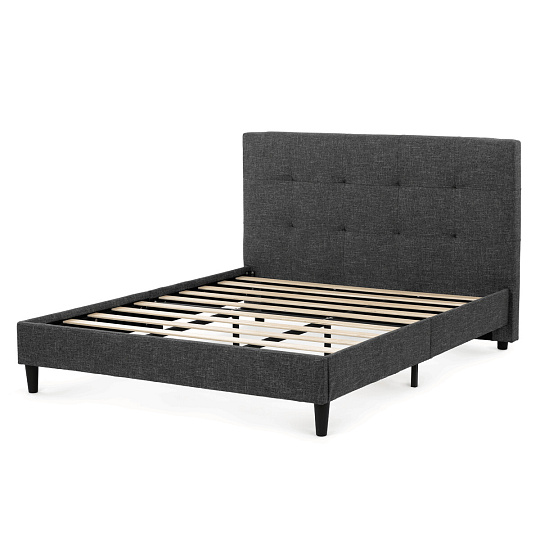 Dvoulůžková postel, látka, šedá, BED-M160 GREY2 Dvoulůžková postel, látka, šedá, BED-M160 GREY2