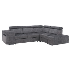 Sedací souprava, šedá, pravá, MALAGA