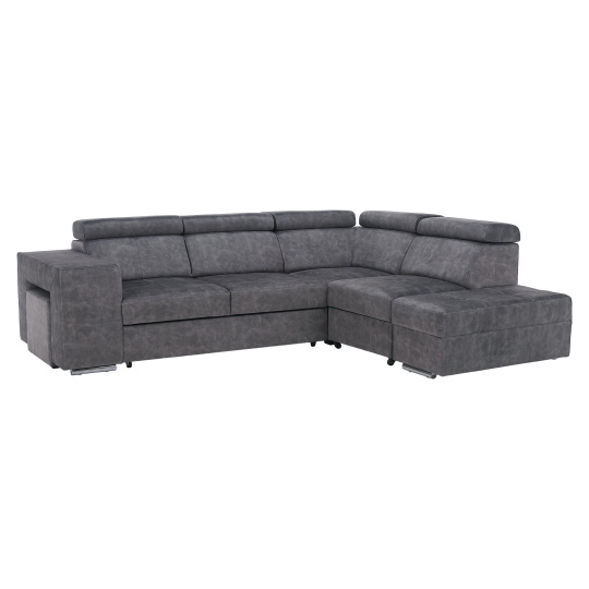 Sedací souprava, šedá, pravá, MALAGA Sedací souprava, šedá, pravá, MALAGA