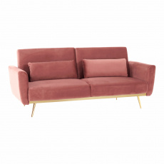 Rozkládací pohovka, starorůžová Velvet látka/gold chrom-zlatý, HORSTA Rozkládací pohovka, starorůžová Velvet látka/gold chrom-zlatý, HORSTA