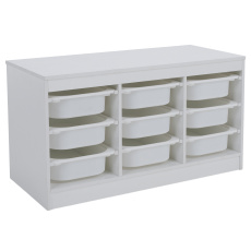 Organizér s úložnými boxy, bílá, TRIMAL