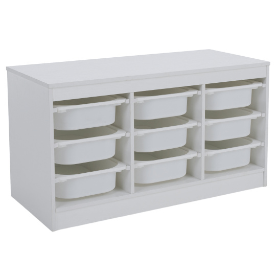 Organizér s úložnými boxy, bílá, TRIMAL Organizér s úložnými boxy, bílá, TRIMAL