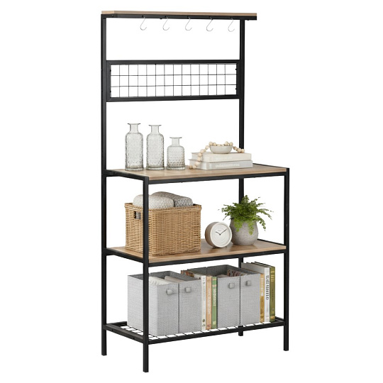 Regál, dub sonoma trufel/černá, GAVINO