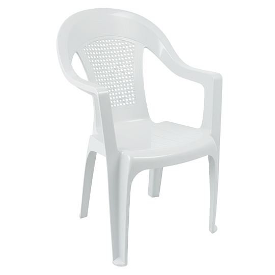Zahradní stohovatelné křeslo, bílá, MEDRO