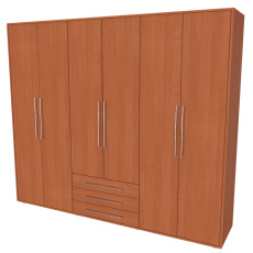 NÁBYTEK MIKULÍK s.r.o. ELITE XXL - šatní skříň, 240x51x205cm Dekor: olše NÁBYTEK MIKULÍK s.r.o. ELITE XXL - šatní skříň, 240x51x205cm Dekor: olše