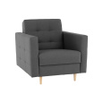 Celočalouněné křeslo, tmavě šedá látka, AMEDIA