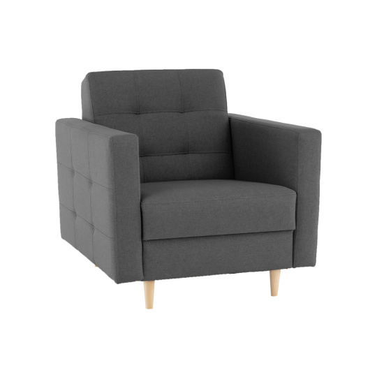 Celočalouněné křeslo, tmavě šedá látka, AMEDIA Celočalouněné křeslo, tmavě šedá látka, AMEDIA