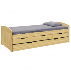 Postel s výsuvnou přistýlkou, přírodní, 90x200, MARINELLA NEW Postel s výsuvnou přistýlkou, přírodní, 90x200, MARINELLA NEW