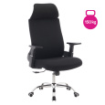 Kancelářské křeslo, černá/chrom, nosnost 150 kg, HOLGER