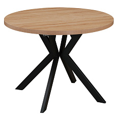 Jídelní rozkládací stůl, dub světlý/černá, 100-250x75,5 cm, LUKOS