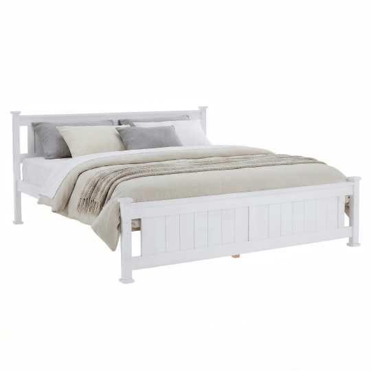 Postel s roštem, borovicové dřevo / bílá, 180x200, LUCAS NEW
