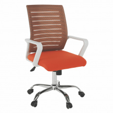 Kancelářske kreslo, biela/oranžová, CAGE Kancelářske kreslo, biela/oranžová, CAGE