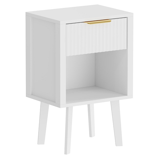 Noční stolek, bílá, TOBI