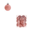 Kulaté sametové ozdoby - pr. 4 cm, růžové, cena za balení (18 ks)