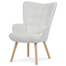 Relaxační křeslo, bílá, látka bouclé, AK-309 WT2 Relaxační křeslo, bílá, látka bouclé, AK-309 WT2