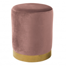 Taburet, růžová Velvet látka/gold chrom-zlatá, ALAZ Taburet, růžová Velvet látka/gold chrom-zlatá, ALAZ