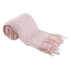 TEMPO-KONDELA SULIA TYP 1, pletená deka s třásněmi, světle růžová, 120x150 cm