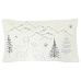 Polštář s výplní - umělá kožešina, zimní, bílo-zelený, 100% polyester, 50 x 30 cm