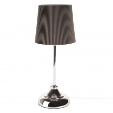 Stolní lampa, kov / šedé textilní stínítko, GAIDEN