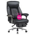 Kancelářské křeslo, černá ekokůže/chrom, nosnost 150 kg, URIEN