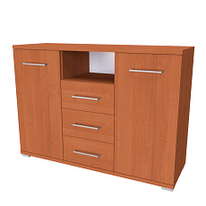 NÁBYTEK MIKULÍK s.r.o. AIDA MN - komoda se skříňkami, zásuvkami a poličkou, 120 až 140cm × 86 × 40cm Šířka: 120cm, Dekor: olše