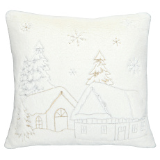 Polštář s výplní - umělá kožešina, zimní, bílo-zelený, 100% polyester, 45 x 45 cm Polštář s výplní - umělá kožešina, zimní, bílo-zelený, 100% polyester, 45 x 45 cm