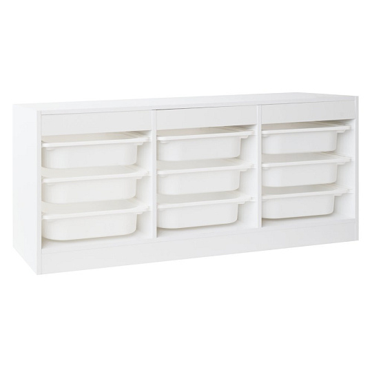 Organizér s úložnými boxy, bílá, TRIMAL NEW