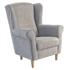 Křeslo ušák, šedá látka Coral, CHARLOT