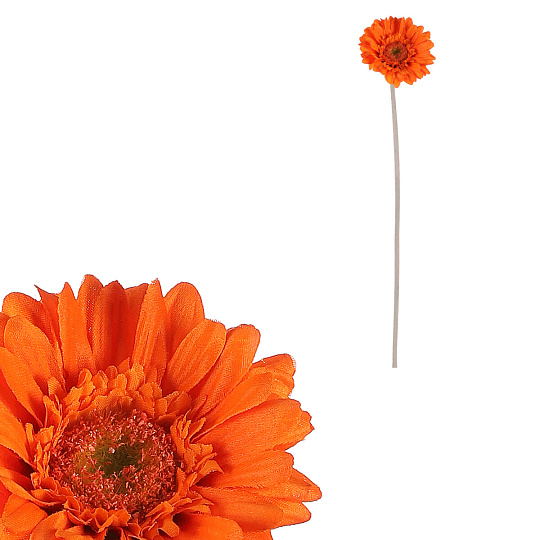 Gerbera - umělý květ na stonku, oranžový Gerbera - umělý květ na stonku, oranžový