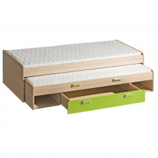 Postel s přistýlkou, jasan / zelená, 200x80, EGO L16 Postel s přistýlkou, jasan / zelená, 200x80, EGO L16